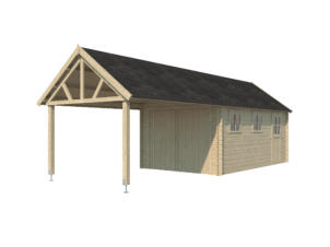 Woodlands Birmingham garage 535x320x328 cm hout + extensie 375cm