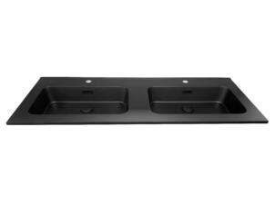 Aquatrends Brunella lavabo encastrable 120 cm polybéton noir