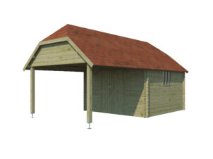 Woodlands Cardiff XL houten tuinhuis 355x650x315 cm blokhut geïmpregneerd