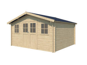 Gardenas Davos XL houten tuinhuis 415x385x248 cm blokhut anticondensbescherming