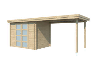 Gardenas Ervik I abri de jardin en bois 295x205x219 cm chalet + extension 300cm