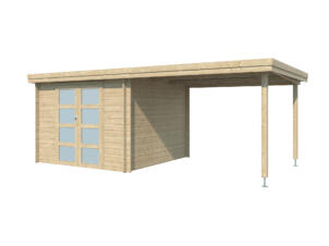 Gardenas Ervik II abri de jardin en bois 295x295x219 cm chalet + extension 300cm