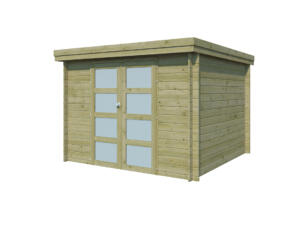 Gardenas Ervik II houten tuinhuis 295x295x219 cm blokhut geïmpregneerd anticondensbescherming