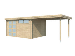 Gardenas Ervik III abri de jardin en bois 415x295x219 cm chalet + extension 300cm