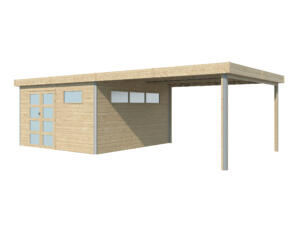 Woodlands Kyoto III tuinhuis 385x385x235 cm hout isolatieplaten + extensie 400cm
