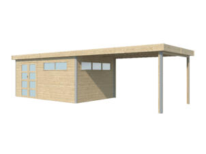 Woodlands Kyoto IV abri de jardin 485x295x235 cm bois panneaux d'isolation + extension 400cm