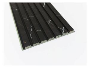 Maestro Latt Novo panneau mural avec 7 lattes 277x28,7 cm 1,662m² 16mm hydrofuge noir/black marble 2 pièces
