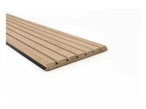 Latt panneau mural avec 7 lattes 277x30 cm 1,66m² 20mm matte black/pepper oak 2 pièces