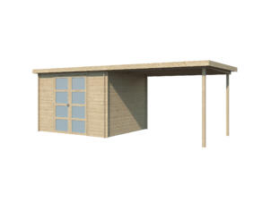 Gardenas Nice houten tuinhuis 295x250x208 cm blokhut + extensie 300cm
