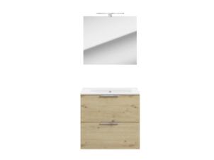 Nova Pack meuble de salle de bains 2 tiroirs 60cm chêne Aritsan
