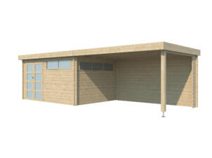 Woodlands Ottawa II houten tuinhuis 415x295x230 cm blokhut dakisolatie + extensie 400cm