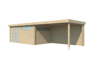 Woodlands Ottawa IV abri de jardin en bois 505x295x230 cm chalet isolation toit + extension 400cm