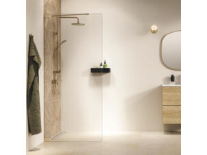 Sealskin Pure A3 douche à l'italienne 100x200 cm verre clair or brossé