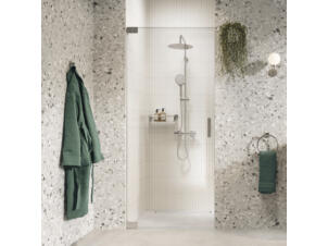 Sealskin Pure porte de douche pivotante 100x200 cm verre clair argent brillant