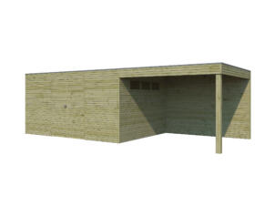 Woodlands QB III abri de jardin en bois 420x300x216 cm bois imprégné + extension 300cm