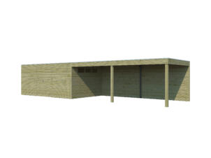 Woodlands QB IV abri de jardin en bois 510x300x216 cm bois imprégné + extension 600cm