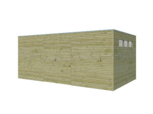Woodlands QB IV abri de jardin en bois 510x300x216 cm bois imprégné porte double