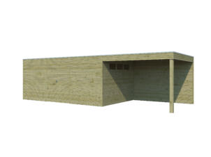 Woodlands QB IV houten tuinhuis 510x300x216 cm hout geïmpregneerd + extensie 300cm