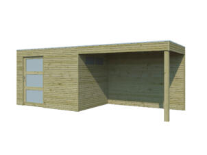 Woodlands QBS I houten tuinhuis 300x210x216 cm hout geïmpregneerd + extensie 300cm