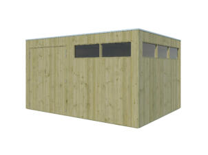 Woodlands QBV L abri de jardin en bois 399x298x220 cm bois imprégné