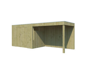 Woodlands QBV S houten tuinhuis 298x198x220 cm hout geïmpregneerd + extensie 302cm