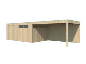 Woodlands QBV XL abri de jardin en bois 500x298x220 cm chalet + extension 403cm