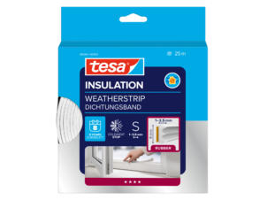 Tesa Tochtstrip E 25m 0,9cm wit