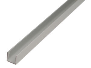 U-profiel 8x8x6x1 mm 100cm geanodiseerd aluminium zilver