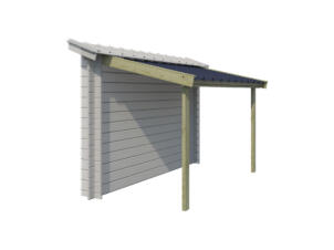 Gardenas abri bûches avec toit en acier 140x260 cm imprégné
