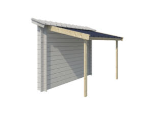 Gardenas abri bûches avec toit en acier 140x260 cm