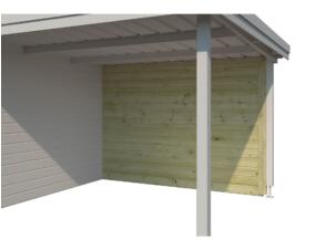 Gardenas achterwand 300cm voor extensie Ervik geïmpregneerd