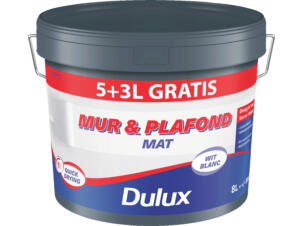 Dulux peinture mur & plafond mat 8l blanc