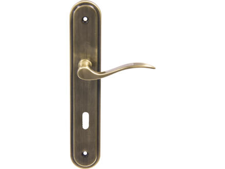 Linea Bertomani poignée de porte avec plaque 110mm zamak bronzé