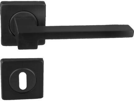 Linea Bertomani poignée de porte avec rosace carré aluminium noir