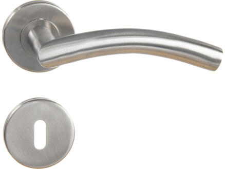 Linea Bertomani poignée de porte avec rosace courbé inox