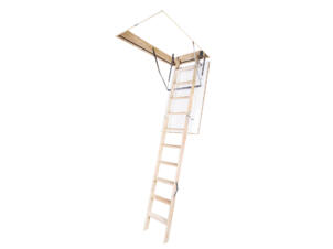 OptiStep zoldertrap 3-delig 120x70 cm hout met wit luik